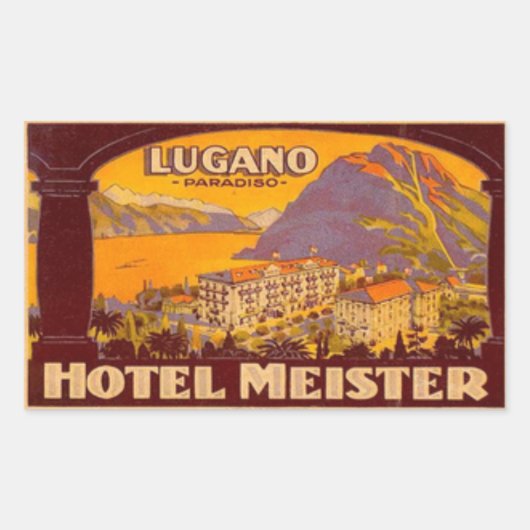 Hotel Meister Lugano Paradiso Rechteckheber Rechteckiger Aufkleber (Vorderseite)