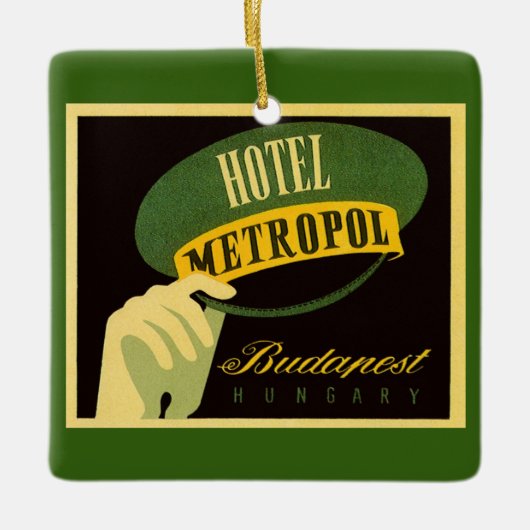 Hotel Metropol Budapest Ungarn Bellhop Hat Keramikornament (Vorderseite)