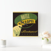 Hotel Metropol Budapest Ungarn Bellhop Hat Quadratische Wanduhr (Zuhause)