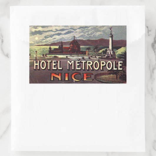 Hotel Metropole (Nizza, Frankreich) Rechteckiger Aufkleber (Tasche)