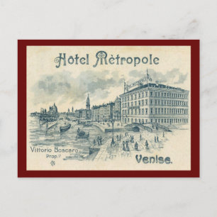 Hotel Metropole, Venedig, Italien Vintag Postkarte