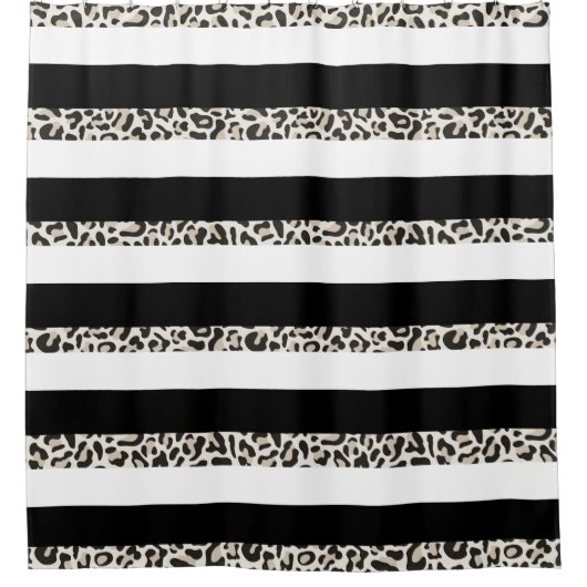 Hotel Monogram Black Rose Gold Weißer Streifen Bat Duschvorhang (Vorderseite)