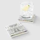 Hotel Monteleone, Hotel Monteleone Untersetzer, Steinuntersetzer (Seitenansicht)