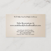 Hotel Motel Lodging Business Card Visitenkarte (Rückseite)