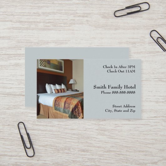 Hotel Motel Lodging Business Card Visitenkarte (Vorderseite/Rückseite Beispiel)