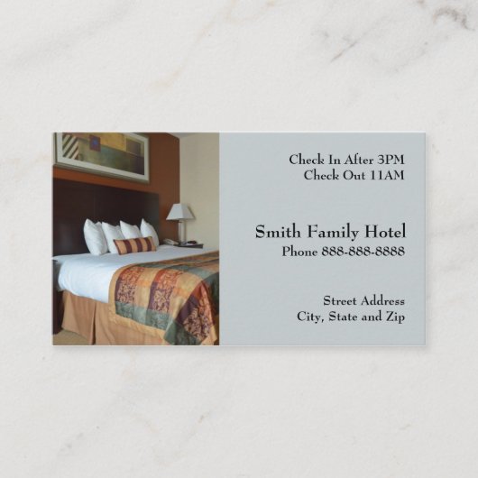 Hotel Motel Lodging Business Card Visitenkarte (Vorderseite)