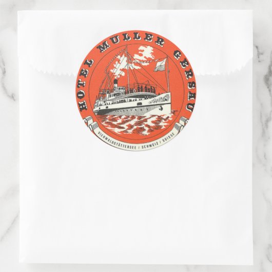 Hotel Muller Gersau Runder Aufkleber (Tasche)