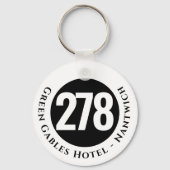 Hotel Name Plus Room Number on a Keychain Schlüsselanhänger (Vorderseite)