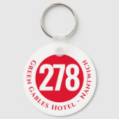 Hotel Name Plus Room Number on a Keychain Schlüsselanhänger (Vorderseite)