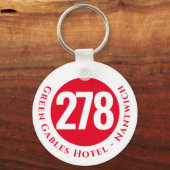 Hotel Name Plus Room Number on a Keychain Schlüsselanhänger (Vorderseite)