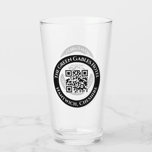 Hotel oder Bar trinken Glas mit QR-Code (Rückseite)