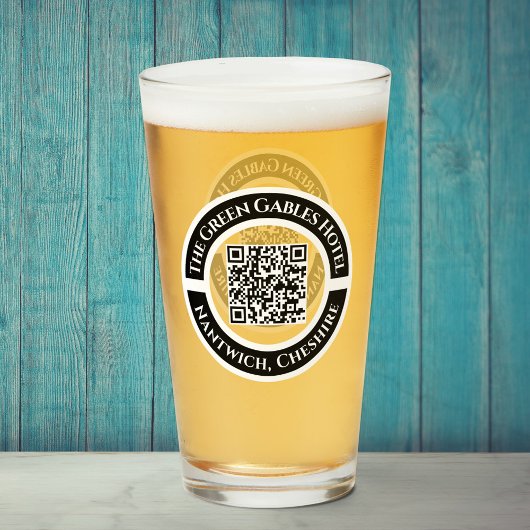 Hotel- oder Barkelch mit QR-Code Glas
