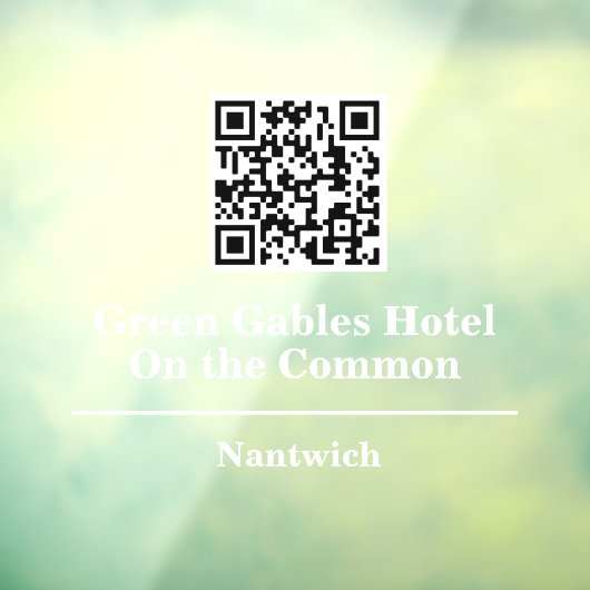 Hotel- oder Restaurantname mit QR-Code Fensteraufkleber (Blatt 3)