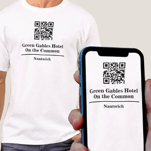 Hotel- oder Restaurantname mit QR-Code T - Shirt
