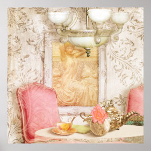 Hotel-Paris C. Paris Frankreich Tearoomdruck 1900 Poster