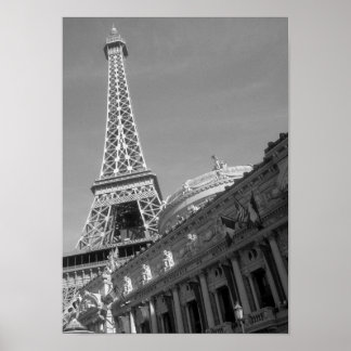 Hotel Paris in Las Vegas (B&W) Poster