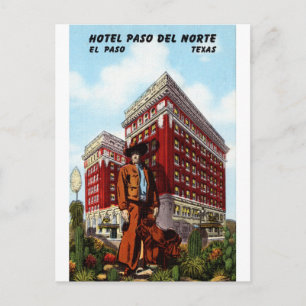 Hotel Paso del Norte El Paso, Texas Vintage Travel Postkarte
