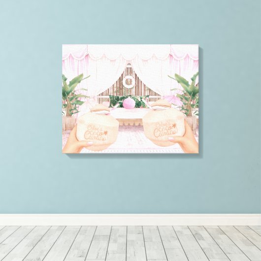 Hotel Pool Cabana | Kokosnuss Leinwanddruck (Insitu (Holzboden))