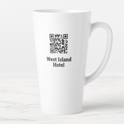Hotel QR Code Design Latte Tasse (Rechts)