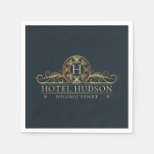 Hotel Resort Branding Luxus Mit Monogramm Serviette (Vorderseite)
