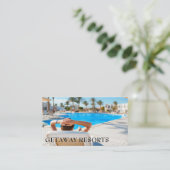 Hotel Resort | Poolseite Visitenkarte (Stehend Vorderseite)