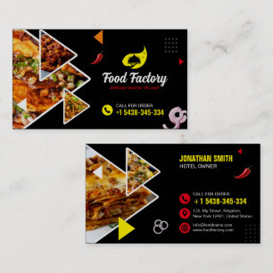 Hotel, Restaurant, Café, Food Business Card + Logo Visitenkarte
