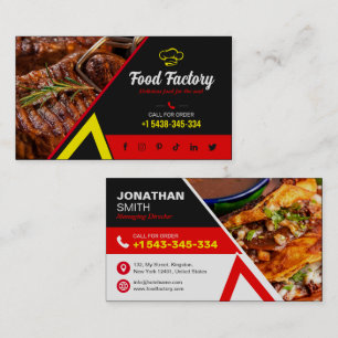 Hotel, Restaurant, Café, Food Business Card + Logo Visitenkarte