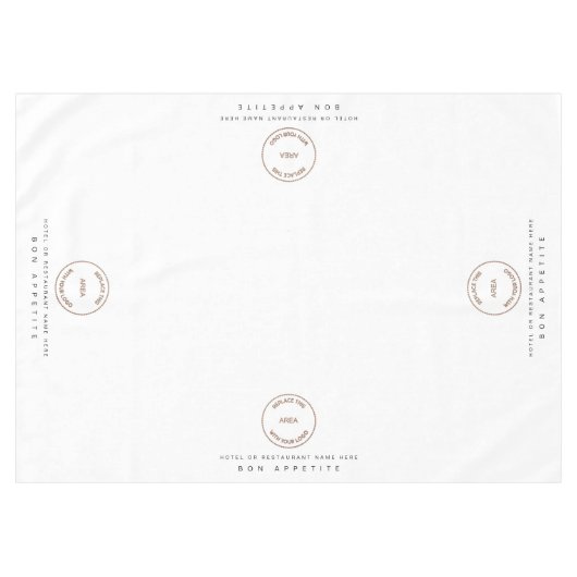 Hotel Restaurant Logo Name Bon Appetit White Tischdecke (Vorderseite (Horizontal))