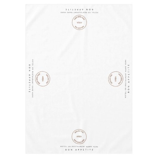 Hotel Restaurant Logo Name Bon Appetit White Tischdecke (Vorderseite)
