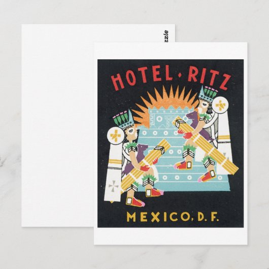 Hotel Ritz Mexico, D.F. Postkarte (Vorne/Hinten)