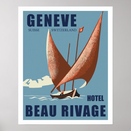 Hotel schönes Ufer (Geneva - Switzerland) Poster (Vorne)