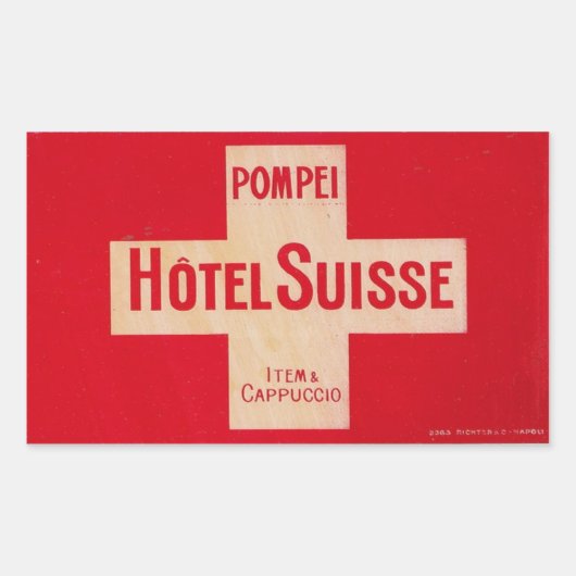 Hotel Schweiz Rechteckiger Aufkleber (Vorderseite)
