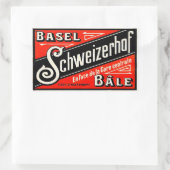 Hotel Schweizerhof (Basel - Schweiz) Rechteckiger Aufkleber (Tasche)