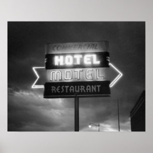 Hotel Sign, 1942. Vintages Foto Poster