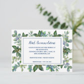 Hotel Simple Greenery Wedding Begleitkarte (Stehend Vorderseite)