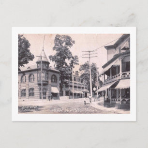 Hotel Sq., Port Jefferson, Long Island NY Vintage Postkarte