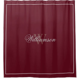 Hotel Style Herbst Burgund mit Name & Monogramm Duschvorhang