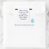 Hotel Towel Water Conservation Sign Quadratischer Aufkleber (Tasche)