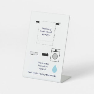 Hotel Towel Water Conservation Sign  Sockelschild