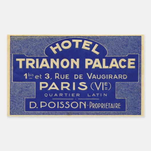 Hotel Trianon Palace (Paris Frankreich) Rechteckiger Aufkleber (Vorderseite)