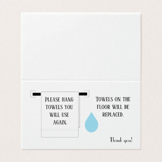 Hotel-Tuch-Zeichen Visitenkarten (Außenseite Aufgefaltet)