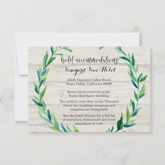 Hotel-Wegbeschreibung-Lorbeer-Blatt-Holz-Skript Einladung (Rückseite)
