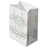 Hotel Welcome Bag Floral Vine Herzlich Willkommen Mittlere Geschenktüte (Vorderseite Schrägansicht)