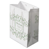 Hotel Welcome Bag Floral Vine Herzlich Willkommen Mittlere Geschenktüte (Rückseite Schrägansicht)