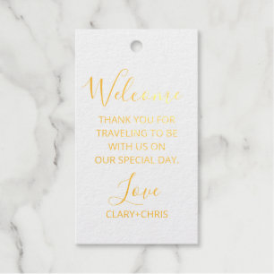 Hotel Welcome Tags, Out of Town Wedding Gift Bag T Geschenkanhänger