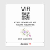 Hotel WiFi Aufkleber mit QR Code (Blatt)