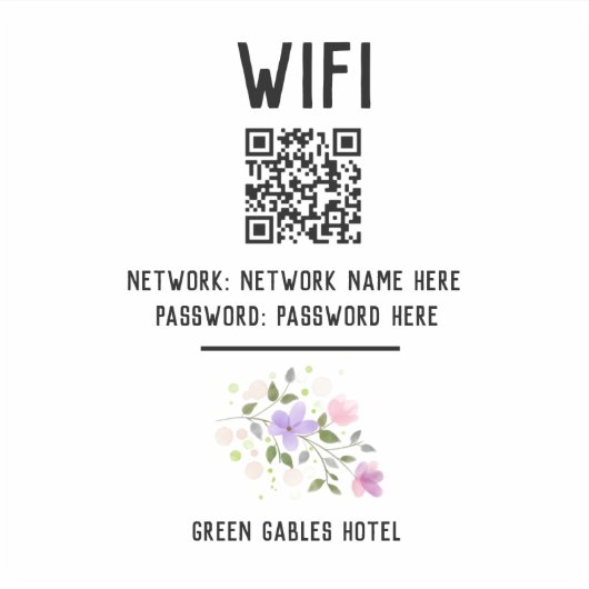 Hotel WiFi Aufkleber mit QR Code (Vorderseite)