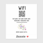 Hotel WiFi Aufkleber mit QR Code (Blatt)