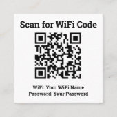 Hotel Wifi Details Plus QR Code Plus Adresse Telefonnummerkarte (Vorderseite)