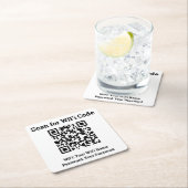 Hotel Wifi Details Plus QR Code Rechteckiger Pappuntersetzer (Vor Ort)